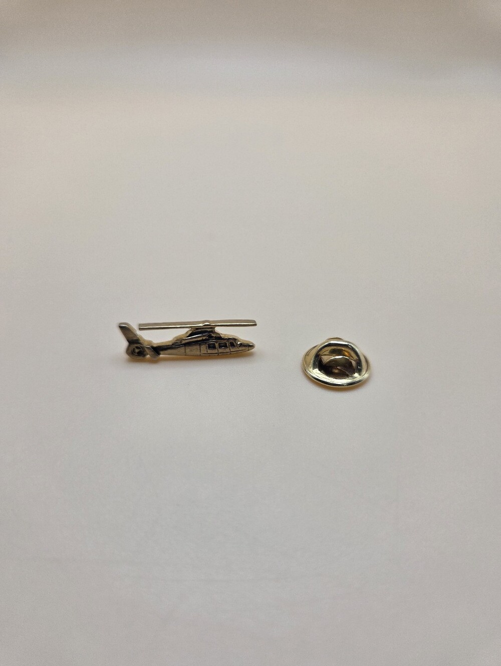 Vintage Gold-Tone Helicopter Lapel Pin | Military / Aviation Collector Pin